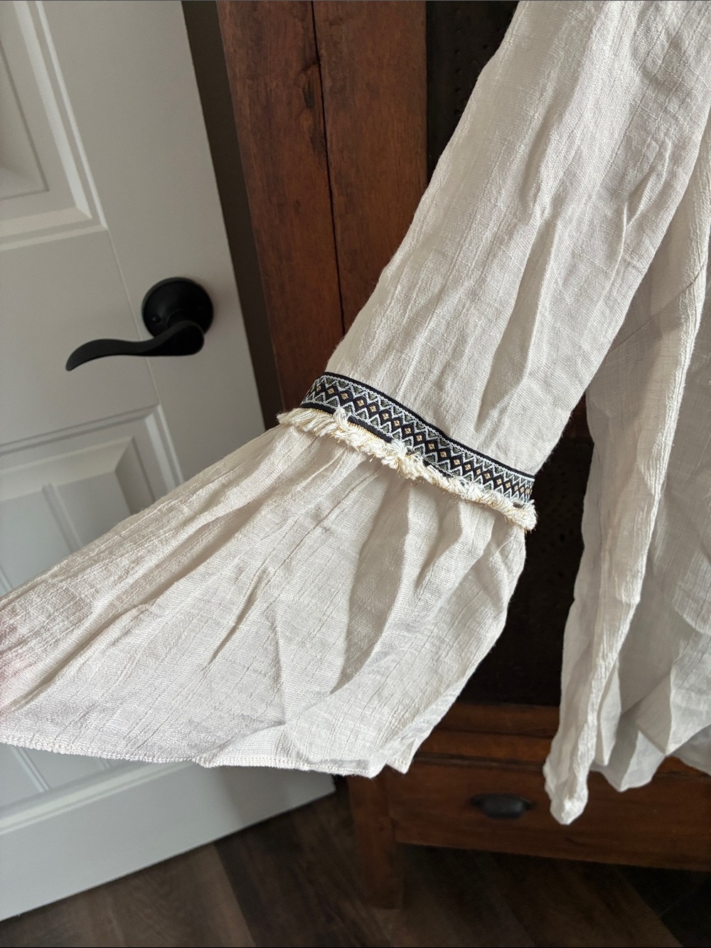 ALYX Cream Layered Ruffle Sleeve Tunic Top - Picture 2 of 5